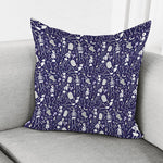 Tomb And Skeleton Pattern Print Pillow Cover