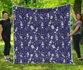 Tomb And Skeleton Pattern Print Quilt