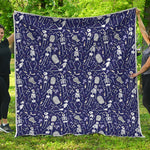 Tomb And Skeleton Pattern Print Quilt