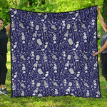 Tomb And Skeleton Pattern Print Quilt