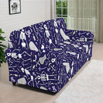 Tomb And Skeleton Pattern Print Sofa Cover