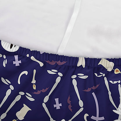 Tomb And Skeleton Pattern Print Sofa Cover