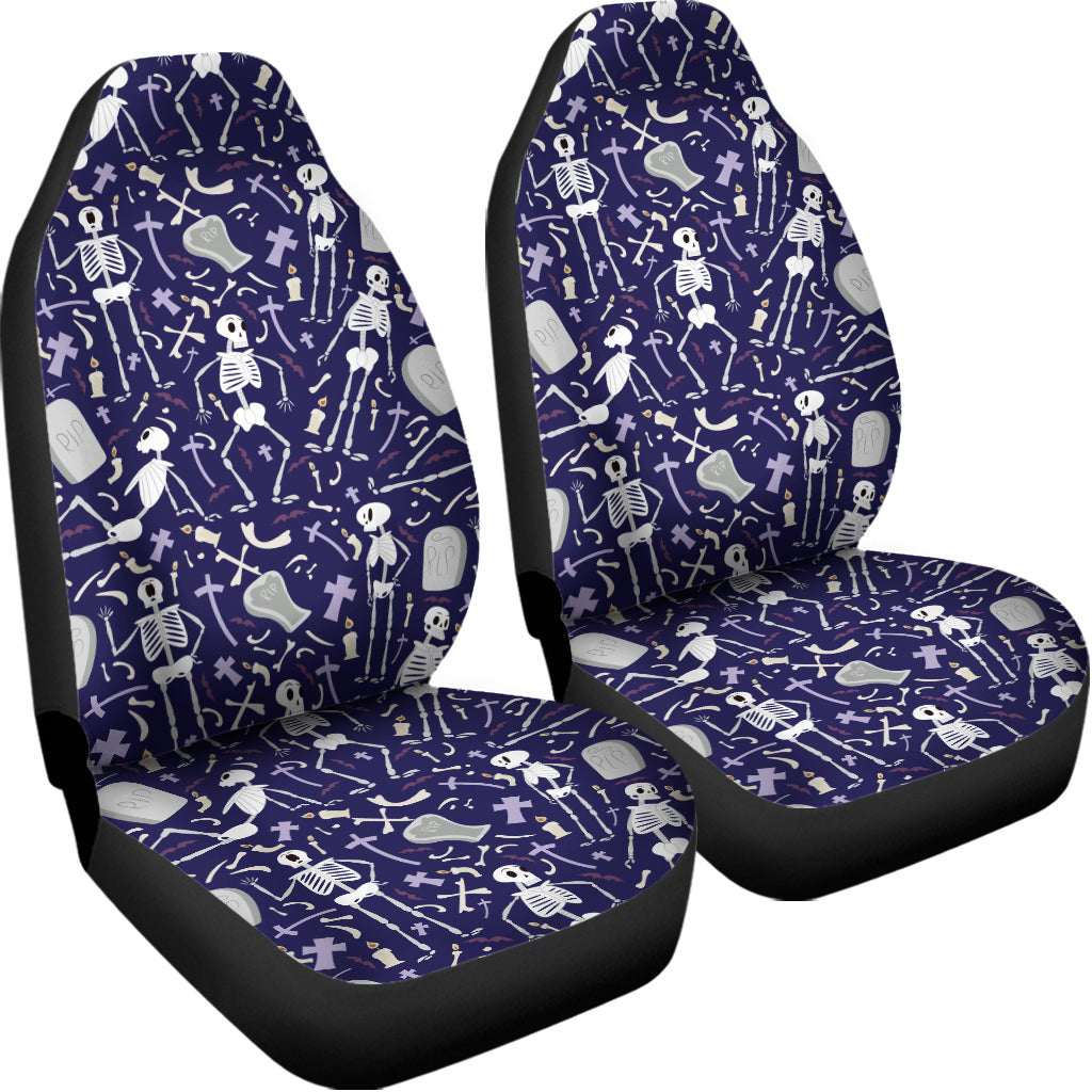 Tomb And Skeleton Pattern Print Universal Fit Car Seat Covers