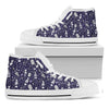 Tomb And Skeleton Pattern Print White High Top Shoes