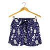 Tomb And Skeleton Pattern Print Women's Shorts