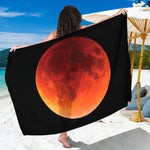 Total Lunar Eclipse Print Beach Sarong Wrap