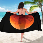 Total Lunar Eclipse Print Beach Sarong Wrap