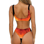 Total Lunar Eclipse Print Front Bow Tie Bikini