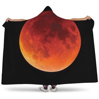 Total Lunar Eclipse Print Hooded Blanket