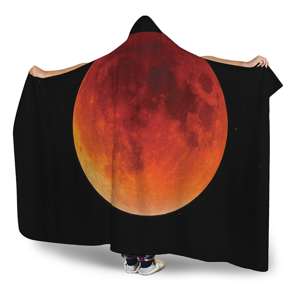 Total Lunar Eclipse Print Hooded Blanket