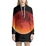 Total Lunar Eclipse Print Pullover Hoodie Dress