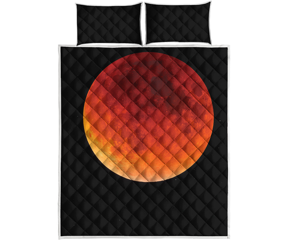 Total Lunar Eclipse Print Quilt Bed Set