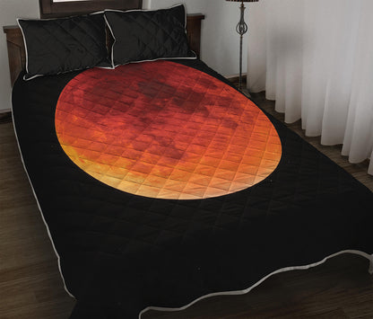 Total Lunar Eclipse Print Quilt Bed Set