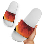 Total Lunar Eclipse Print White Slide Sandals
