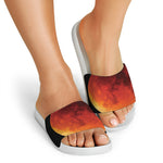 Total Lunar Eclipse Print White Slide Sandals