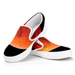 Total Lunar Eclipse Print White Slip On Shoes