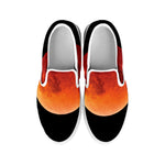 Total Lunar Eclipse Print White Slip On Shoes