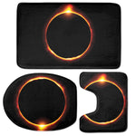 Total Solar Eclipse Print 3 Piece Bath Mat Set