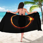 Total Solar Eclipse Print Beach Sarong Wrap