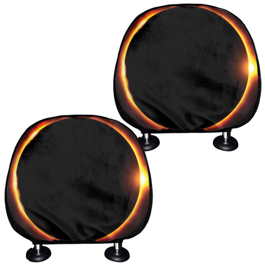 Total Solar Eclipse Print Car Headrest Covers