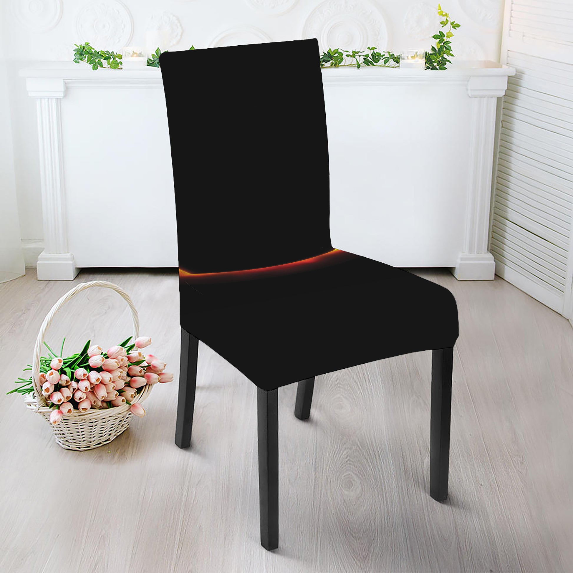 Total Solar Eclipse Print Dining Chair Slipcover