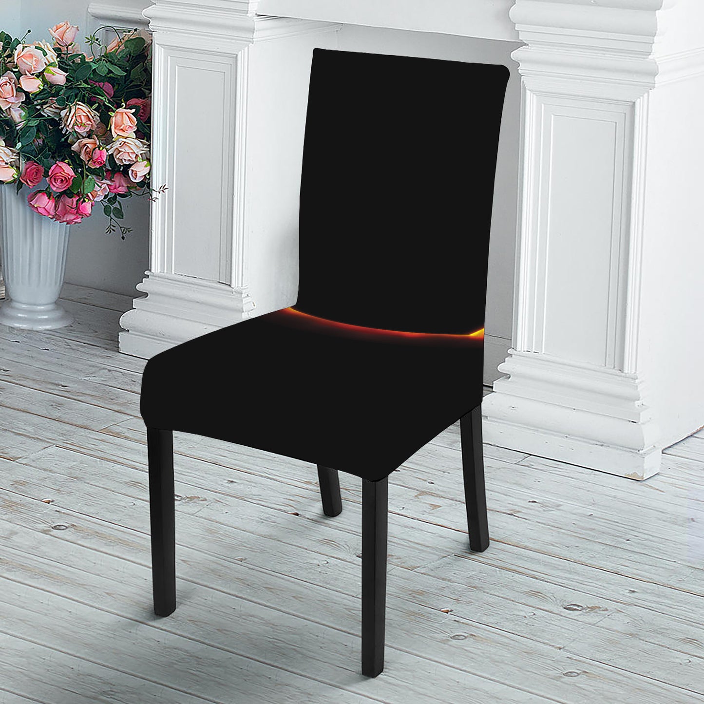 Total Solar Eclipse Print Dining Chair Slipcover