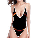 Total Solar Eclipse Print High Cut One Piece Swimsuit