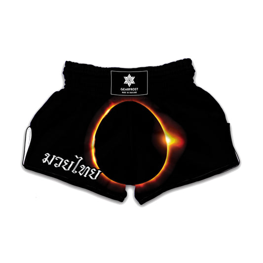 Total Solar Eclipse Print Muay Thai Boxing Shorts