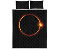 Total Solar Eclipse Print Quilt Bed Set