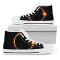 Total Solar Eclipse Print White High Top Sneakers