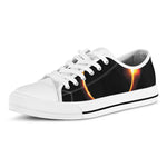 Total Solar Eclipse Print White Low Top Shoes