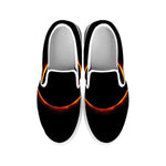 Total Solar Eclipse Print White Slip On Shoes