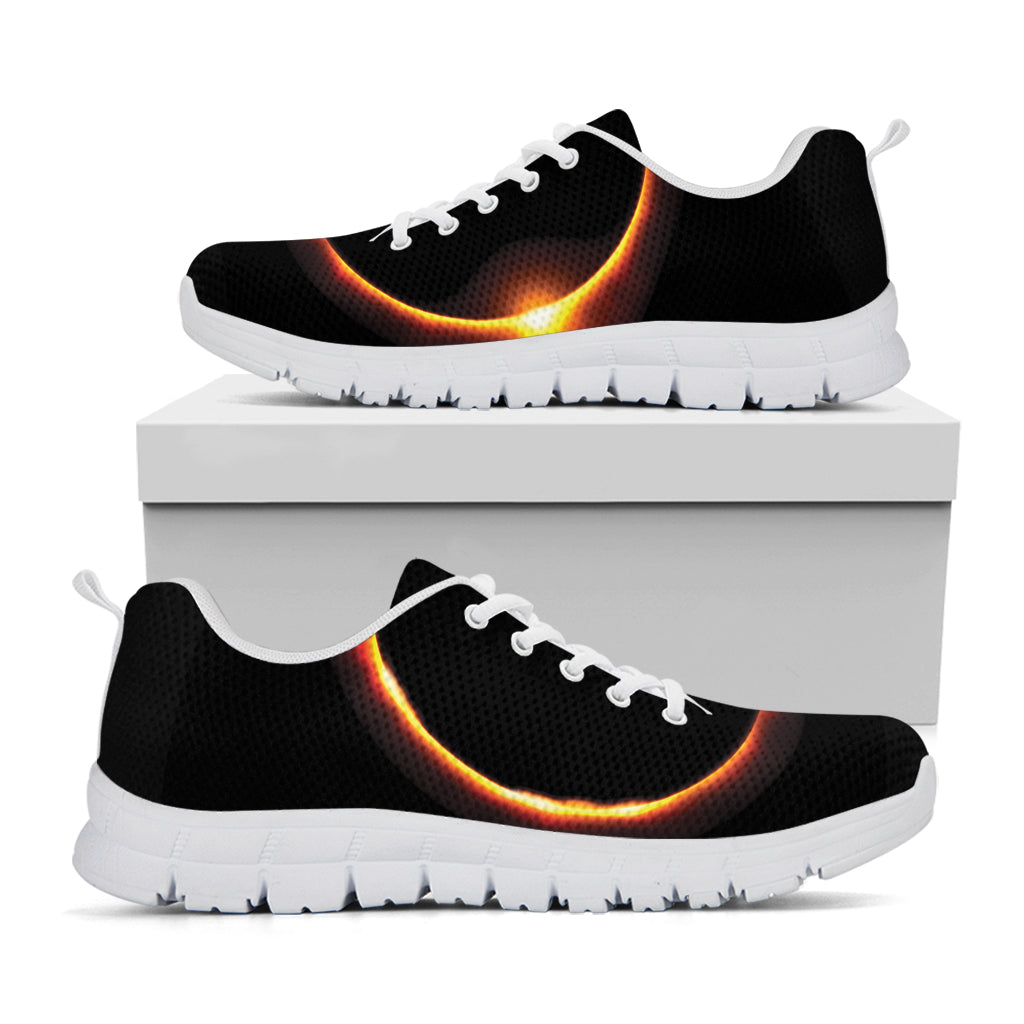 Total Solar Eclipse Print White Sneakers