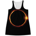 Total Solar Eclipse Print Women's Racerback Tank Top