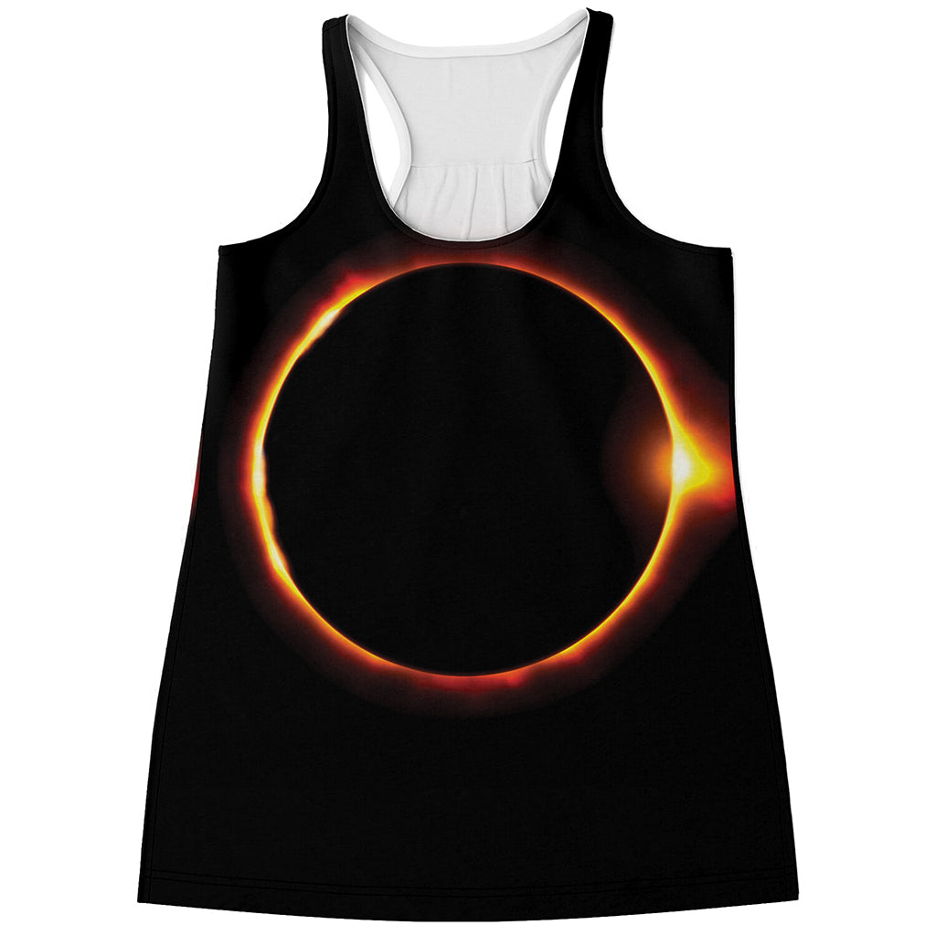 Total Solar Eclipse Print Women's Racerback Tank Top