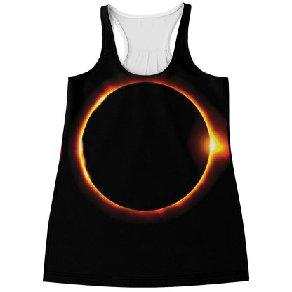 Total Solar Eclipse Print Women's Racerback Tank Top