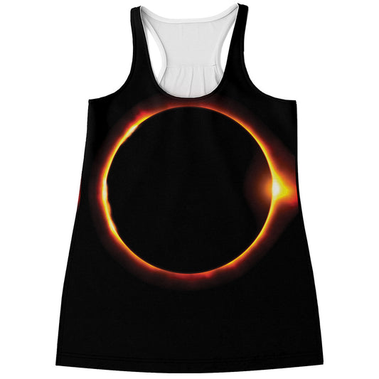 Total Solar Eclipse Print Women's Racerback Tank Top