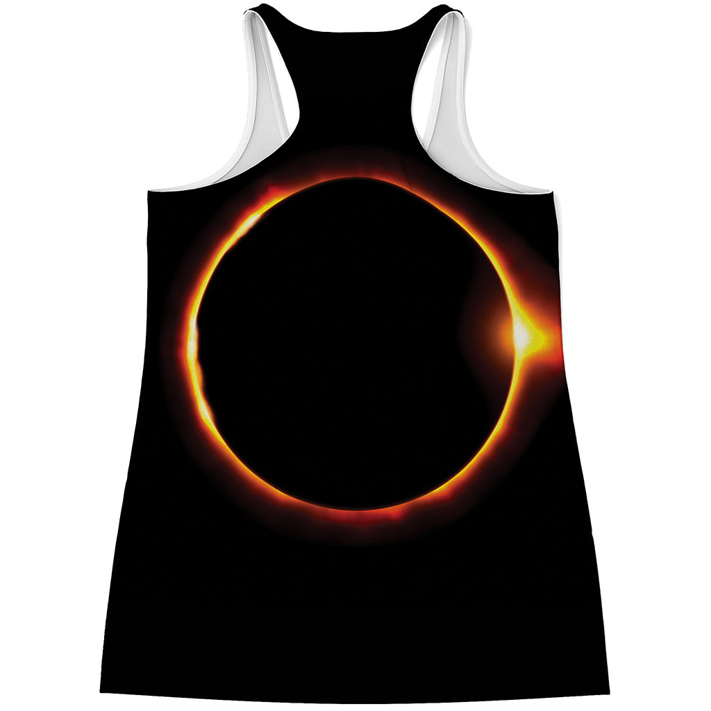 Total Solar Eclipse Print Women's Racerback Tank Top