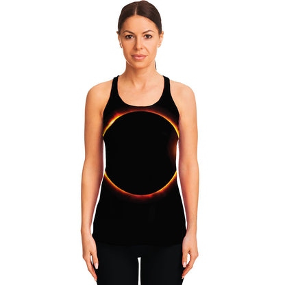 Total Solar Eclipse Print Women's Racerback Tank Top