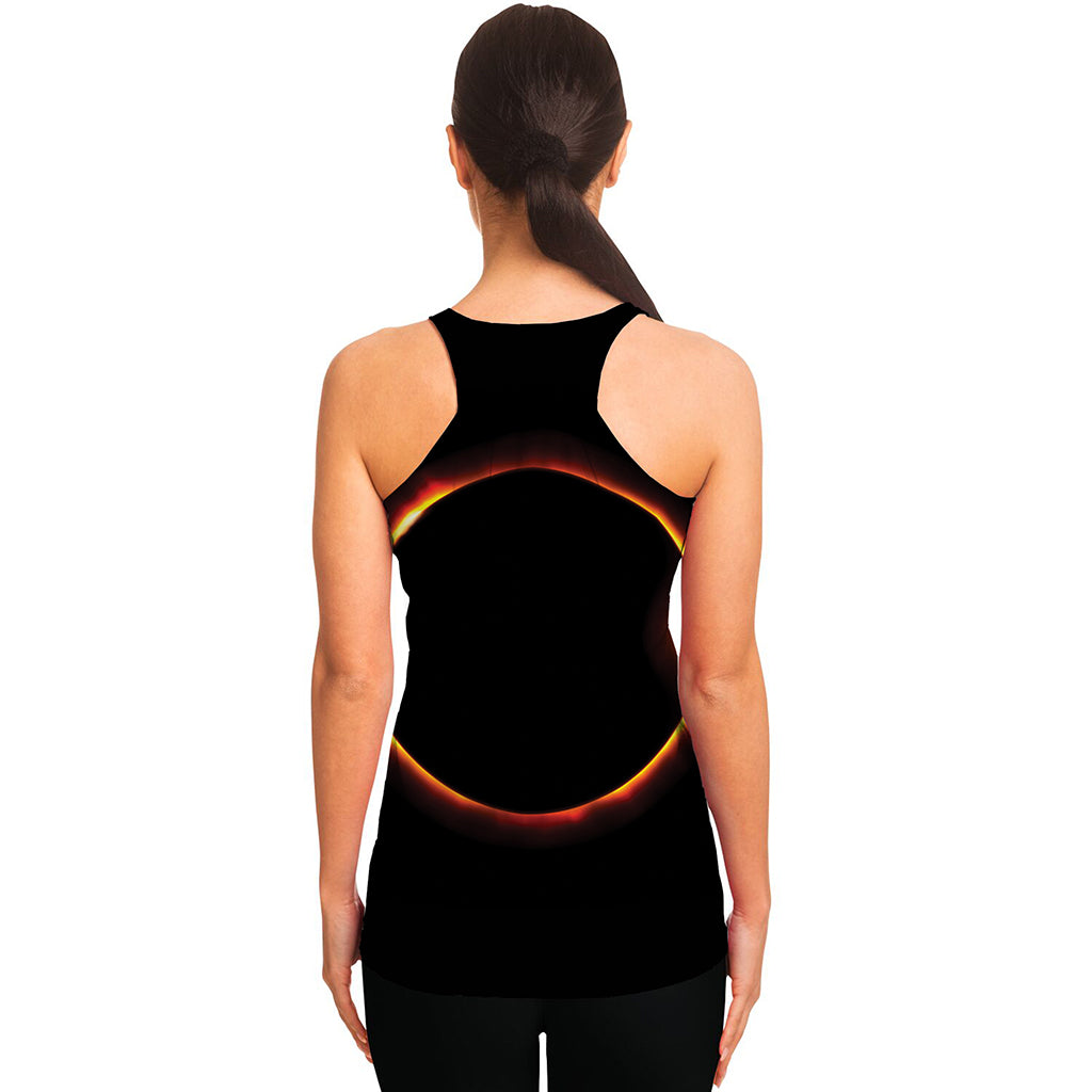 Total Solar Eclipse Print Women's Racerback Tank Top