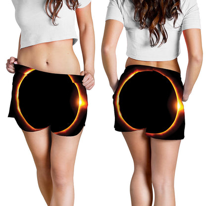 Total Solar Eclipse Print Women's Shorts