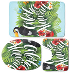 Toucan Aloha Hawaii Print 3 Piece Bath Mat Set
