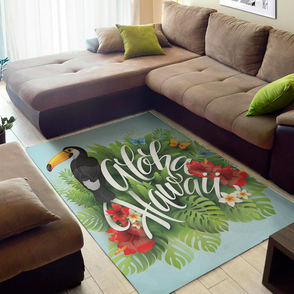 Toucan Aloha Hawaii Print Area Rug