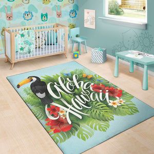 Toucan Aloha Hawaii Print Area Rug