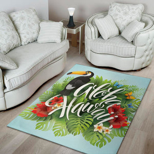 Toucan Aloha Hawaii Print Area Rug