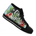 Toucan Aloha Hawaii Print Black High Top Shoes