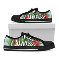 Toucan Aloha Hawaii Print Black Low Top Sneakers