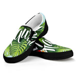 Toucan Aloha Hawaii Print Black Slip On Shoes