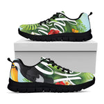 Toucan Aloha Hawaii Print Black Sneakers