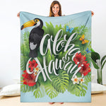 Toucan Aloha Hawaii Print Blanket